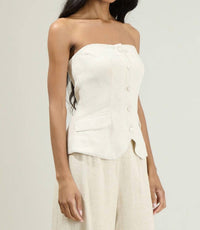 Sugarlips - Candida Strapless Button Up Top