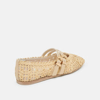 Dolce Vita Women's Baylee Sunflower Flats in light natural macrame - women's flats - detail view