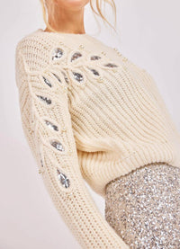 Sadie & Sage - Monroe Leaf Cutout Embellished Sweater