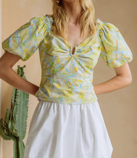 Skies Are Blue - Avani Puff Sleeve Top