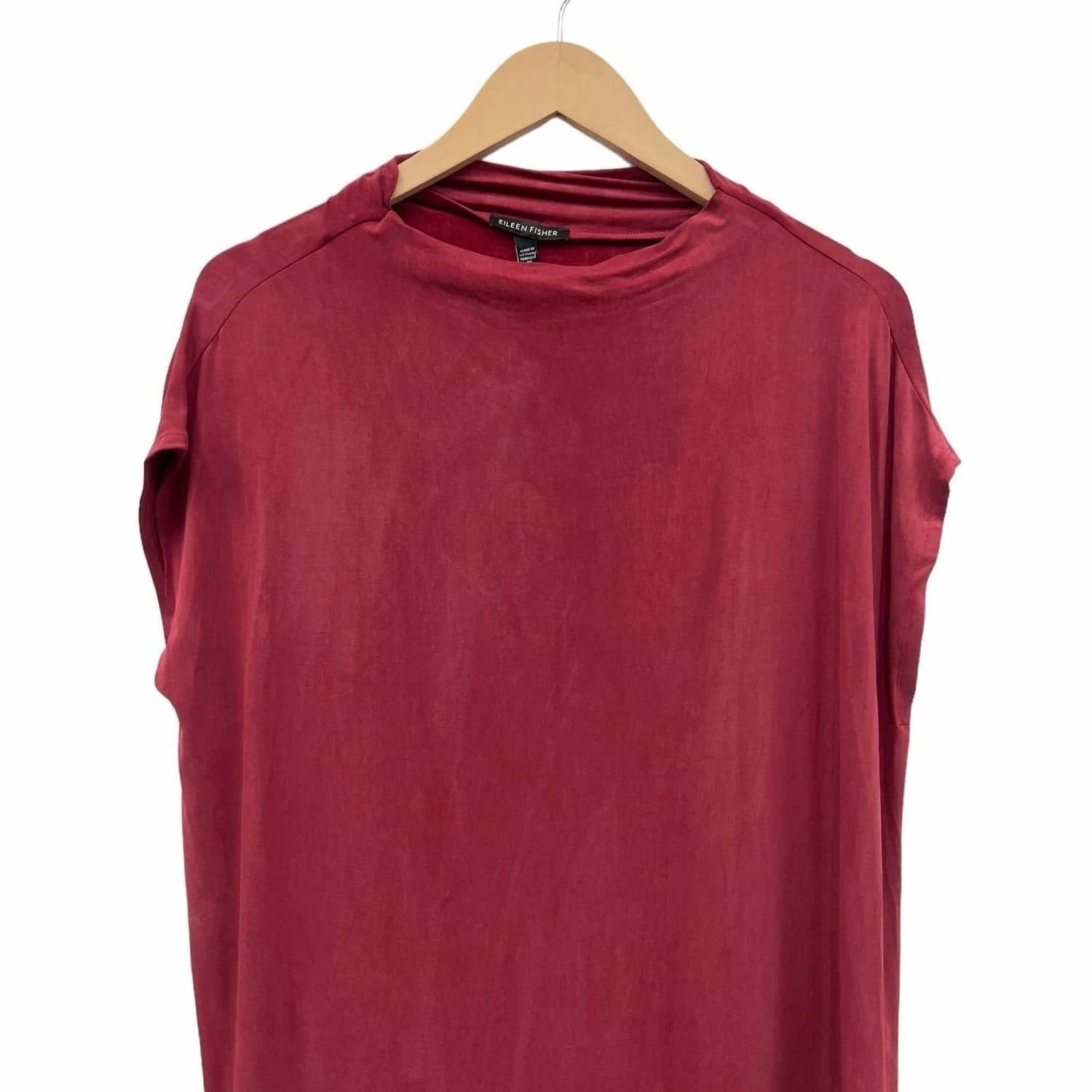 Eileen Fisher - Sueded Cupro Knit Funnel Neck Dress