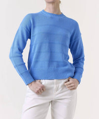 Brodie Cashmere - Tilly Textured Stripe Crew Top