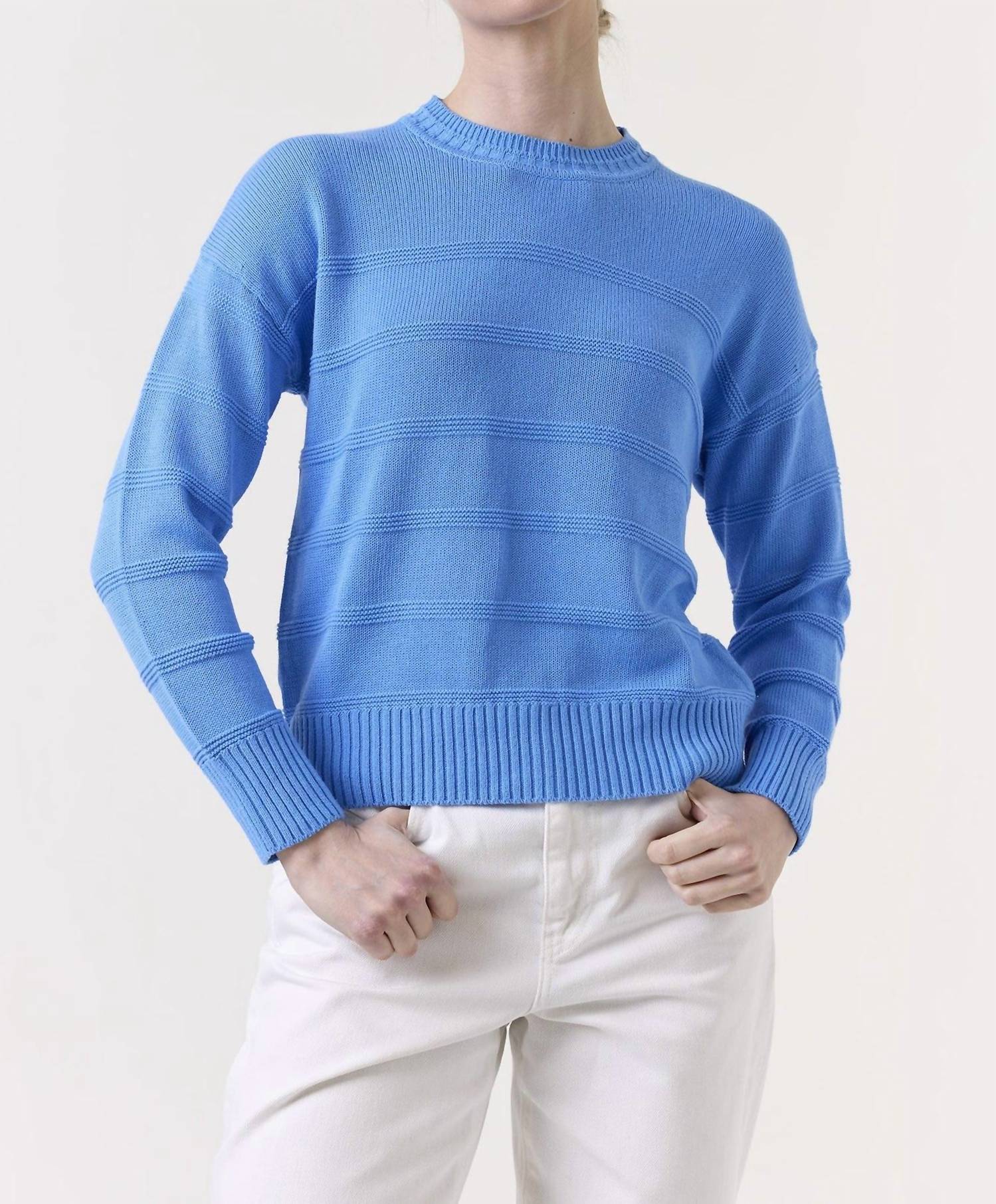 Brodie Cashmere - Tilly Textured Stripe Crew Top