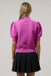 Sugarlips - Russel Heart Puff Sleeve Sweater