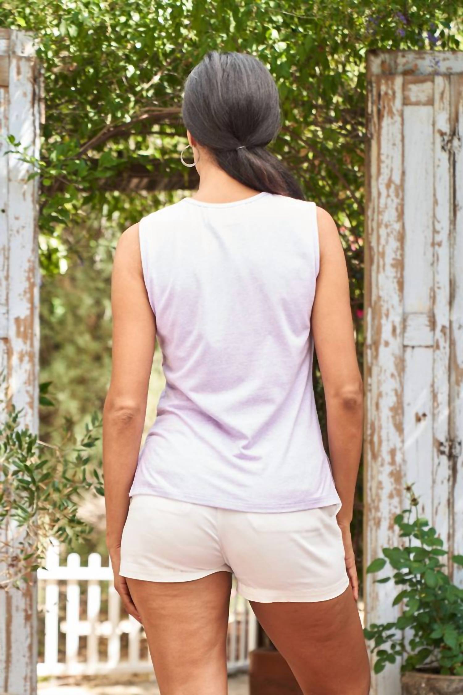 PAPARAZZI Jersey Embroidered Tank Top in lavender - women's tank top - alternate view