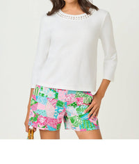 Lilly Pulitzer - Clairmont 3/4 Sleeve Lace Trimmed Knit Top