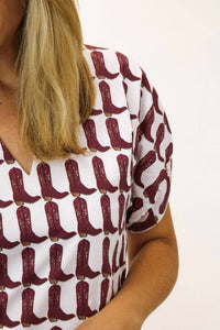 Brooke Wright - Lucy Maroon Boot Dress