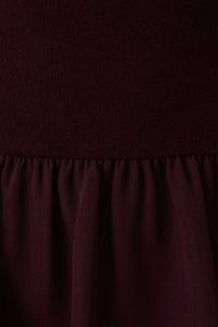 Sunday Edition Round Neck Mix Midi Dress in burgundy - women's dress - view 4