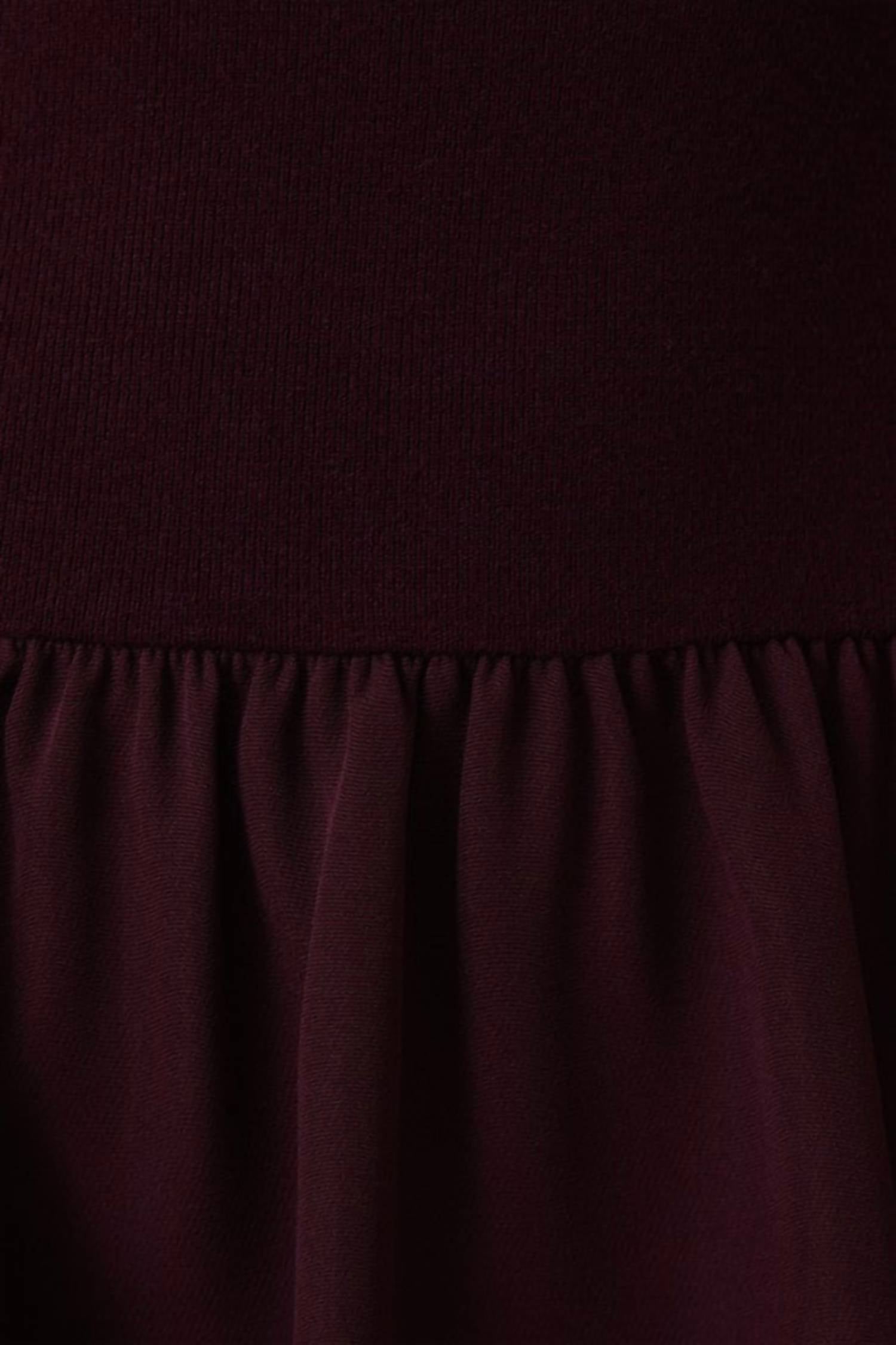 Sunday Edition Round Neck Mix Midi Dress in burgundy - women's dress - view 4