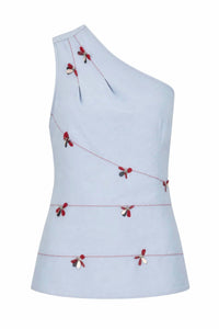 Never A Wallflower - Beaded One Shoulder Top