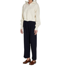 LES TIEN Penny Pleated Pant in navy - women's pants - detail view