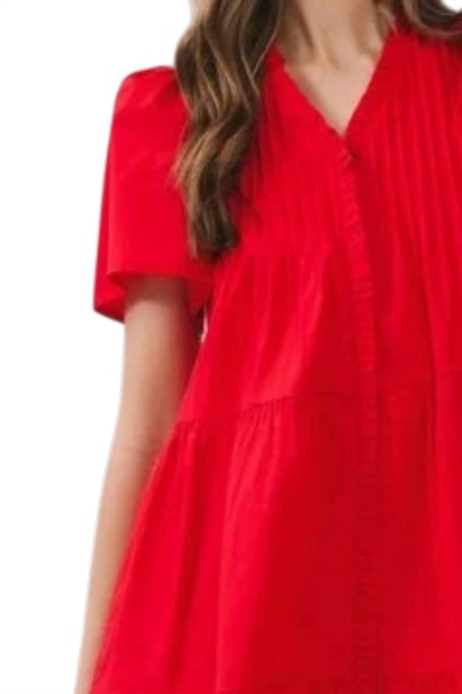 Tcec - Ruffle V Neck Mini Dress