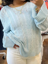 Pol - Twisted Weave Long Sleeve Sweater