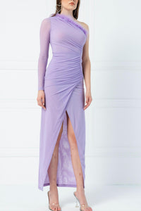 Kikiriki - Feather One Shoulder Dress