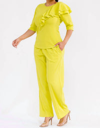 Karen T Design Pull-on Wide Leg Pants in yellow - women's pants - view 5
