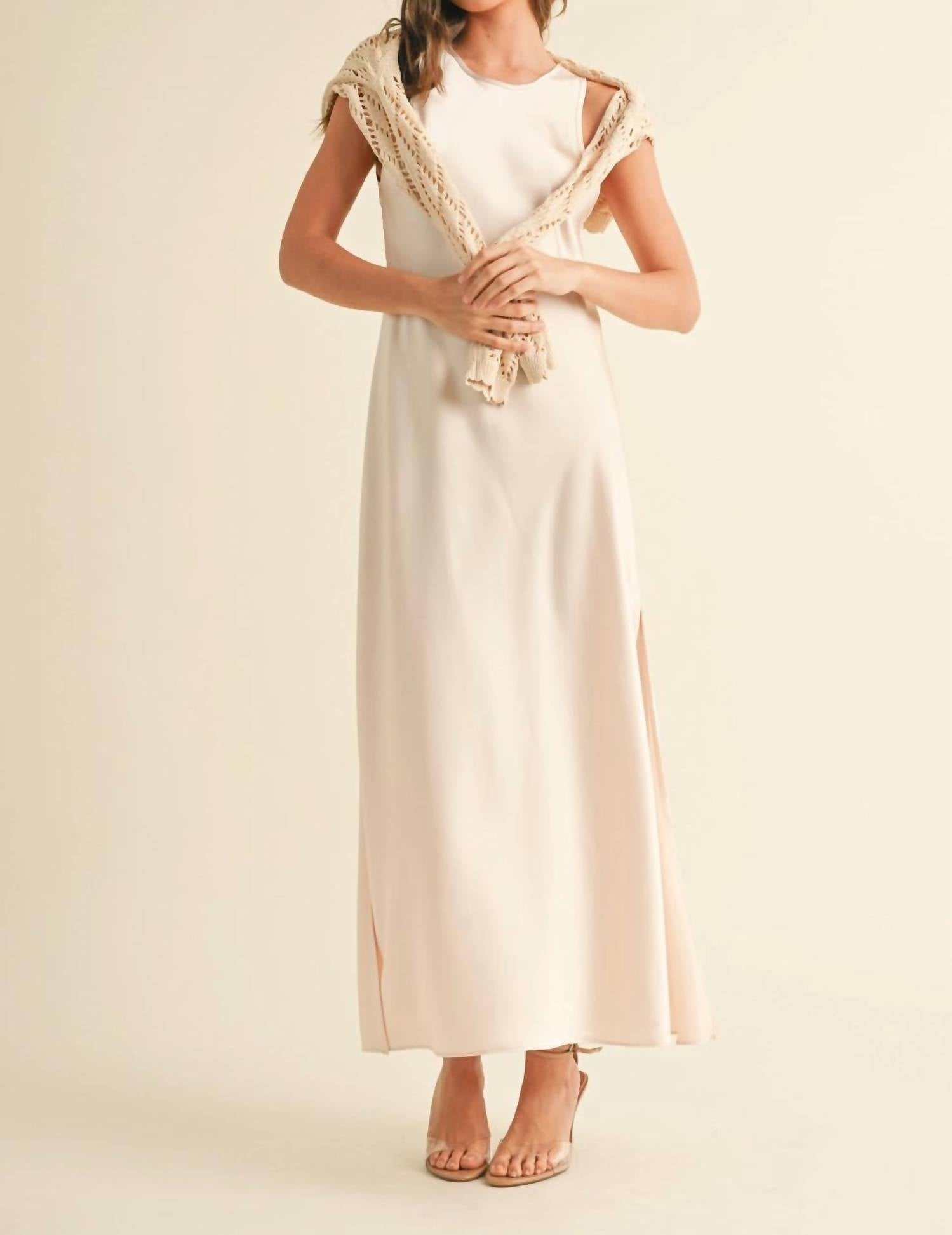 Miou Muse - Satin Midi Slip Dress