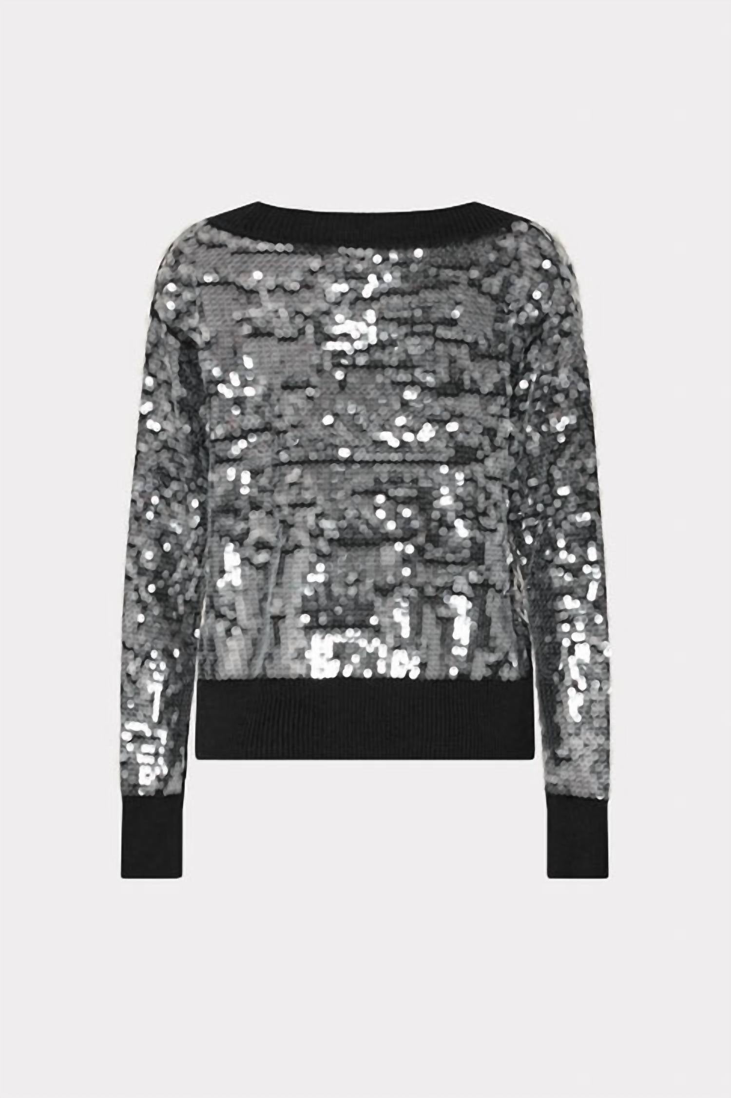 Milly - Ilaria Sequin V-neck Sweater