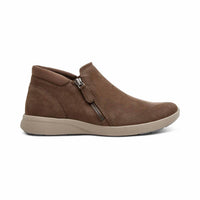 Aetrex Women's Addie Boot in brown - women's shoe - detail view