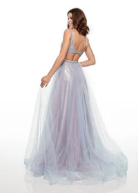 Rachel Allan - Tulle A-line Prom Gown With Ab Stones
