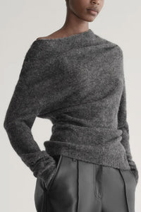 A.L.C. Freya Top in charcoal - women's sweater - alternate view