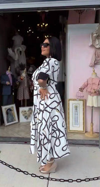 Gracia - Rope Chain Print Dress