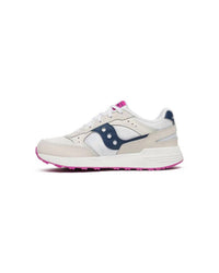 SAUCONY Kid's Eclipse Sneaker in white navy pink - kids' sneaker - detail view