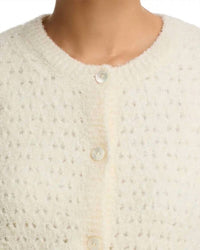 FRAME Chenille Open Stitch Cardigan in cream - women's cardigan - view 4
