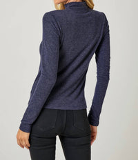 Mystree - Knit Mock Neck Long Sleeve Top