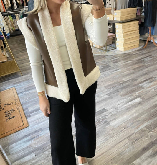 Le Lis - Leather & Sherpa Vest