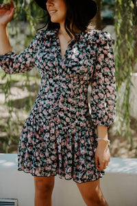 Mable - Get A Bloom Floral Lace Up Mini Dress