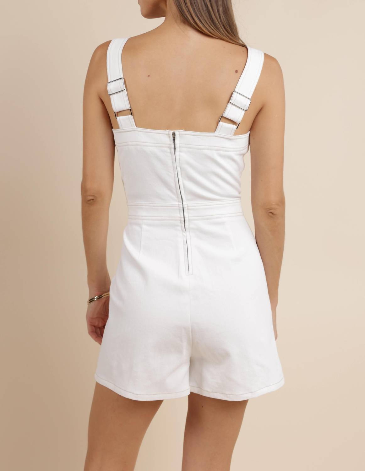 Sage The Label - Self Control Stretch Twill Romper With Contrast Stitching
