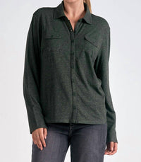 Elan - Long Sleeve Button-up Tee