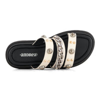 Andrea - Women's Triple Strap Chain Sandals