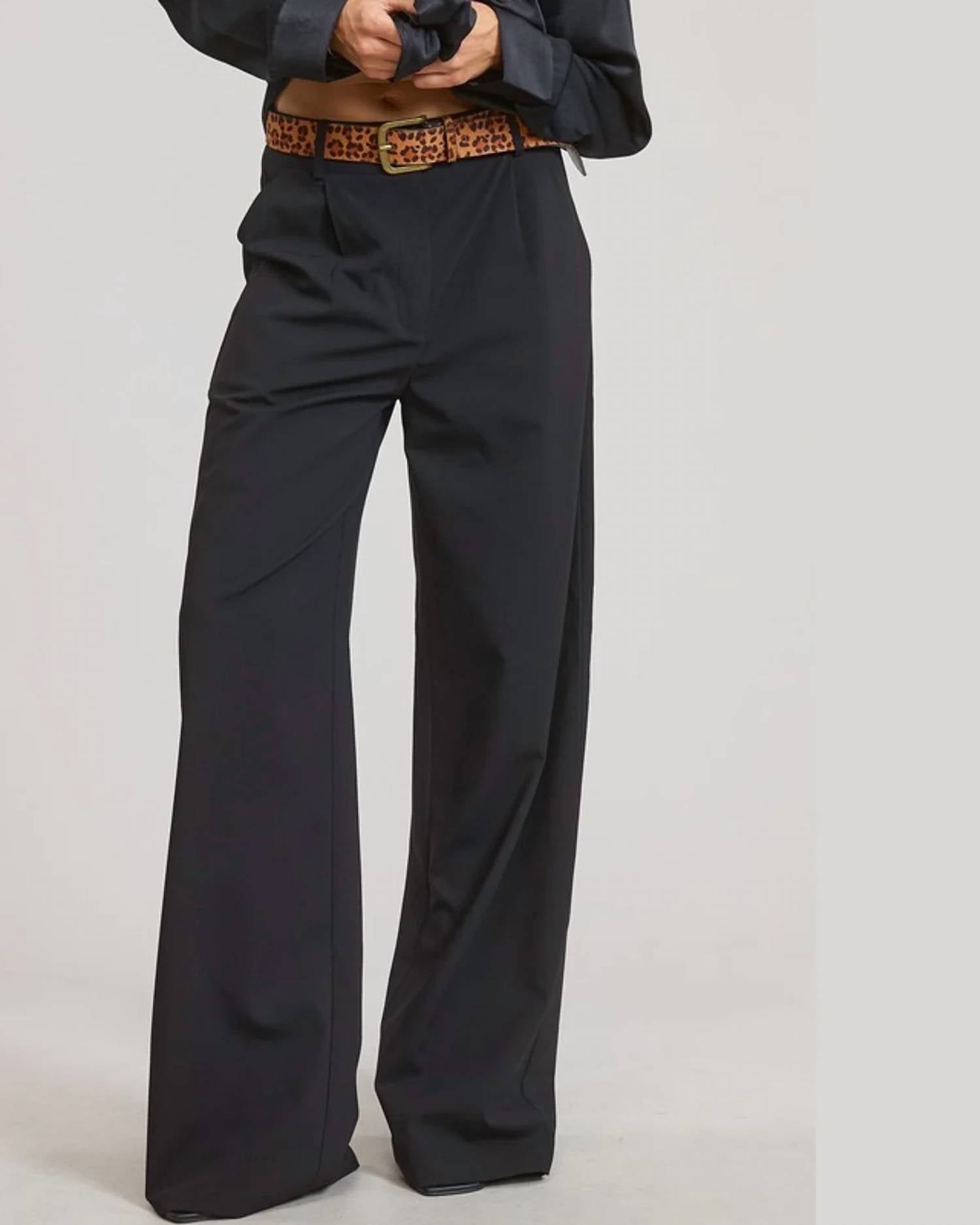 Mimosa - Classic Pleated Wide-leg Trousers