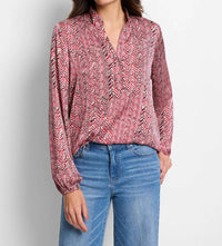 Nic + Zoe - Herringbone Stamp Top