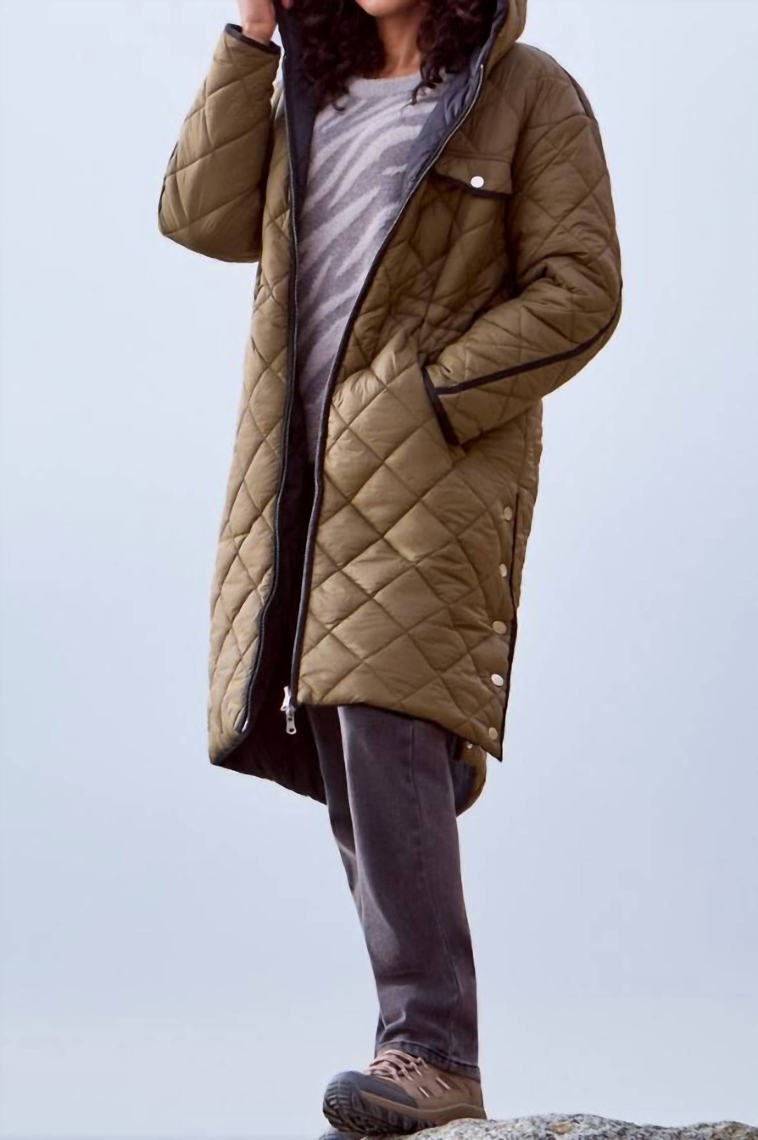 Tribal - Reversible Quilted Hooded Puffer Jacket