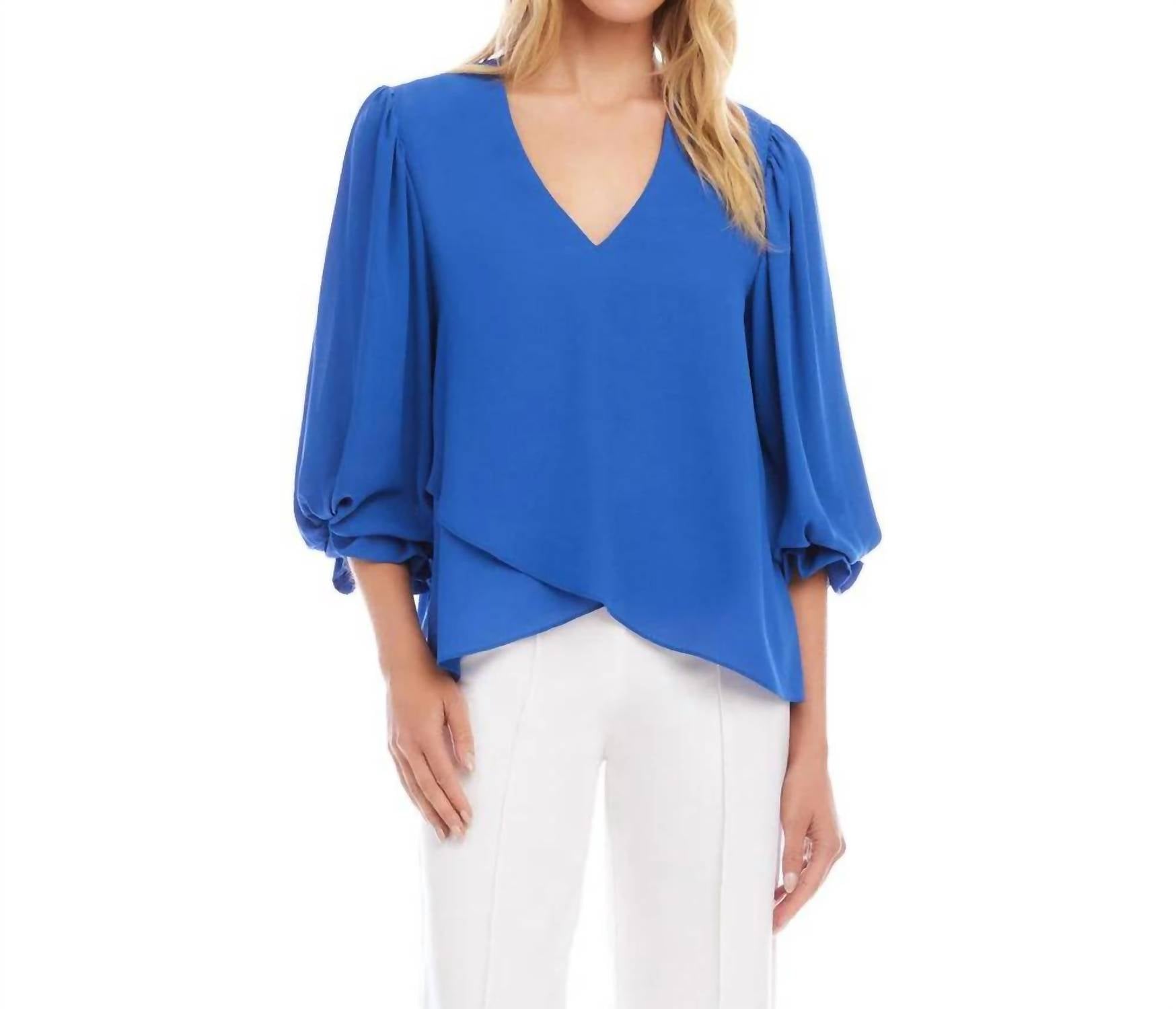 Karen Kane - Layered Sleeve Asymmetric Top