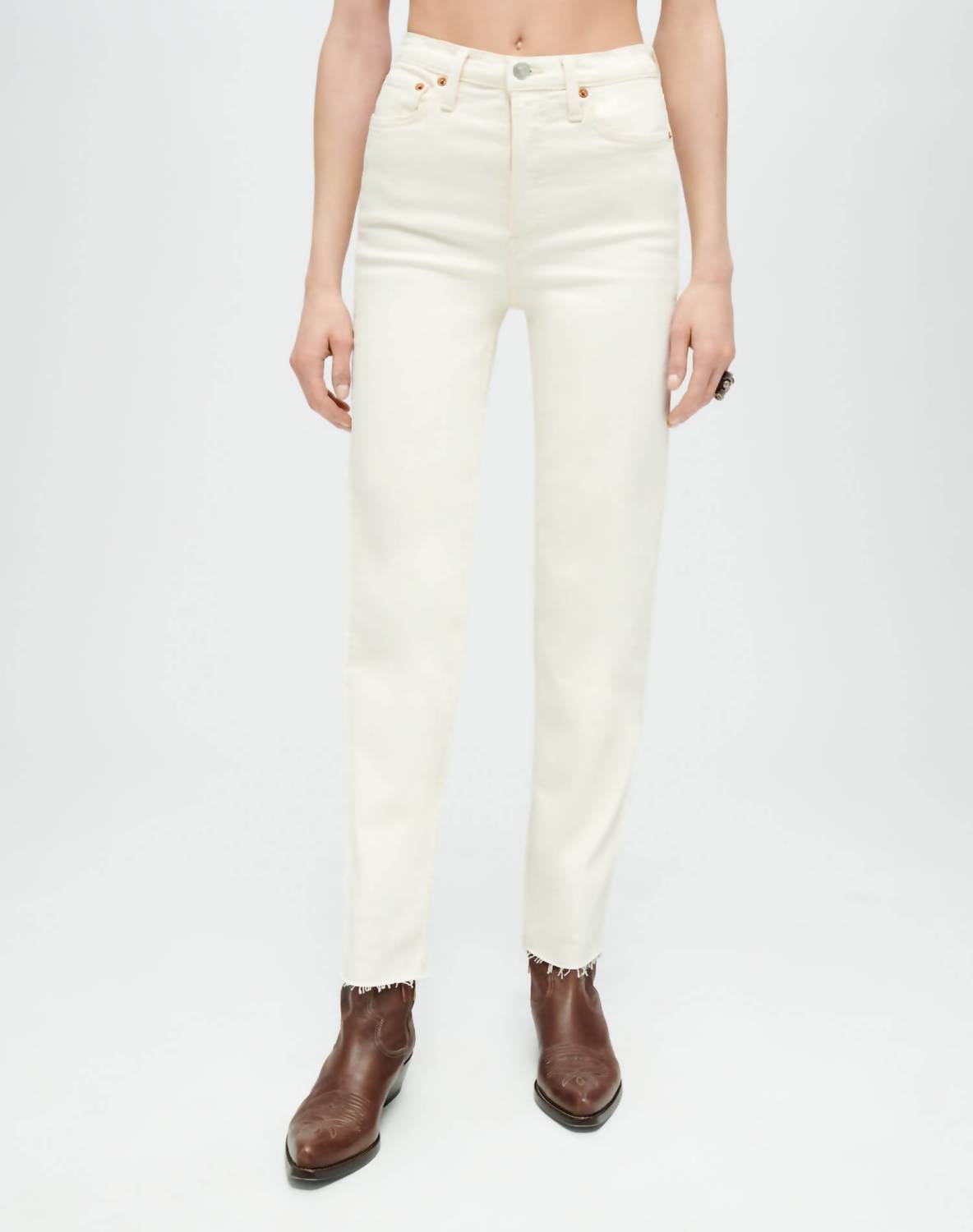 Re/Done - Comfort Stretch High Rise Stove Pipe Jeans