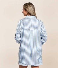Blu Pepper - Stripe Button Top