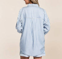 Blu Pepper - Stripe Button Top