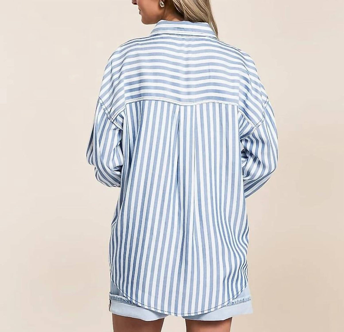 Blu Pepper - Stripe Button Top