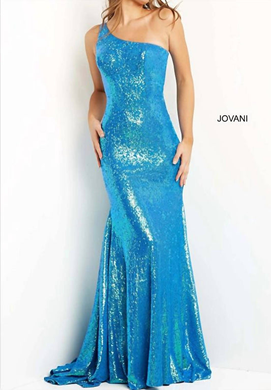 Jovani - One Shoulder Sequin Sheath Prom Dress