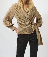 Joseph Ribkoff - Jacquard Satin Wrap Top