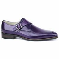 Giovanni Amato Men’s Genuine Leather Monk Strap Dress Shoe in purple - men's loafer - detail view