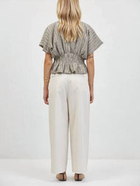 A.Ren - Isla Shirred Peplum Top