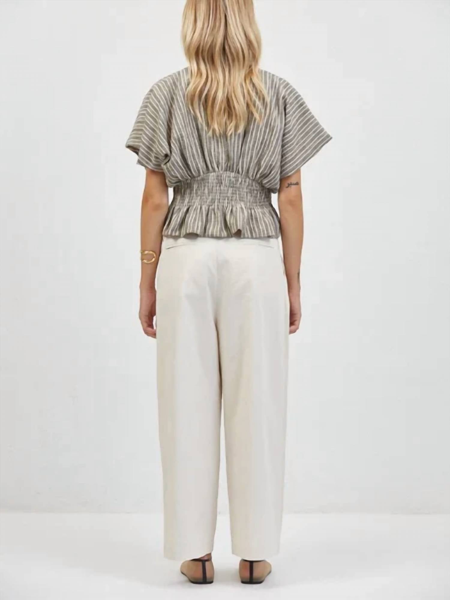 A.Ren - Isla Shirred Peplum Top