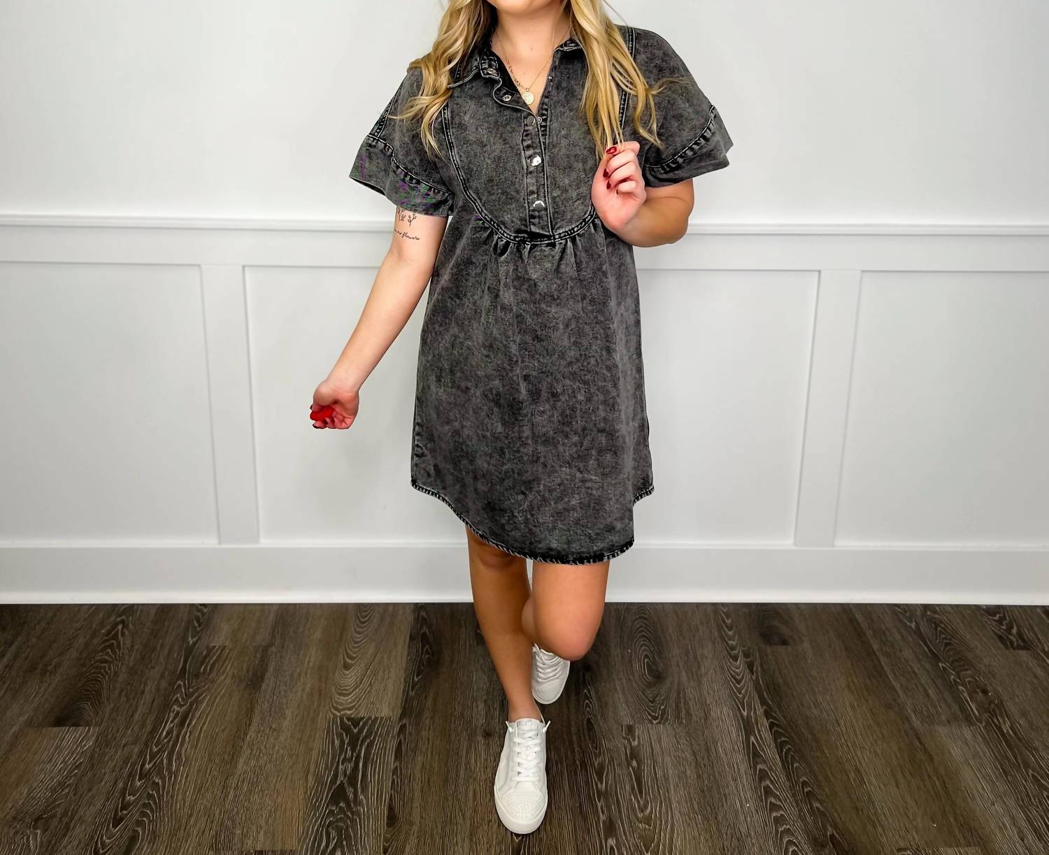 Blakeley - Last Dance Denim Short Sleeve Mini Dress