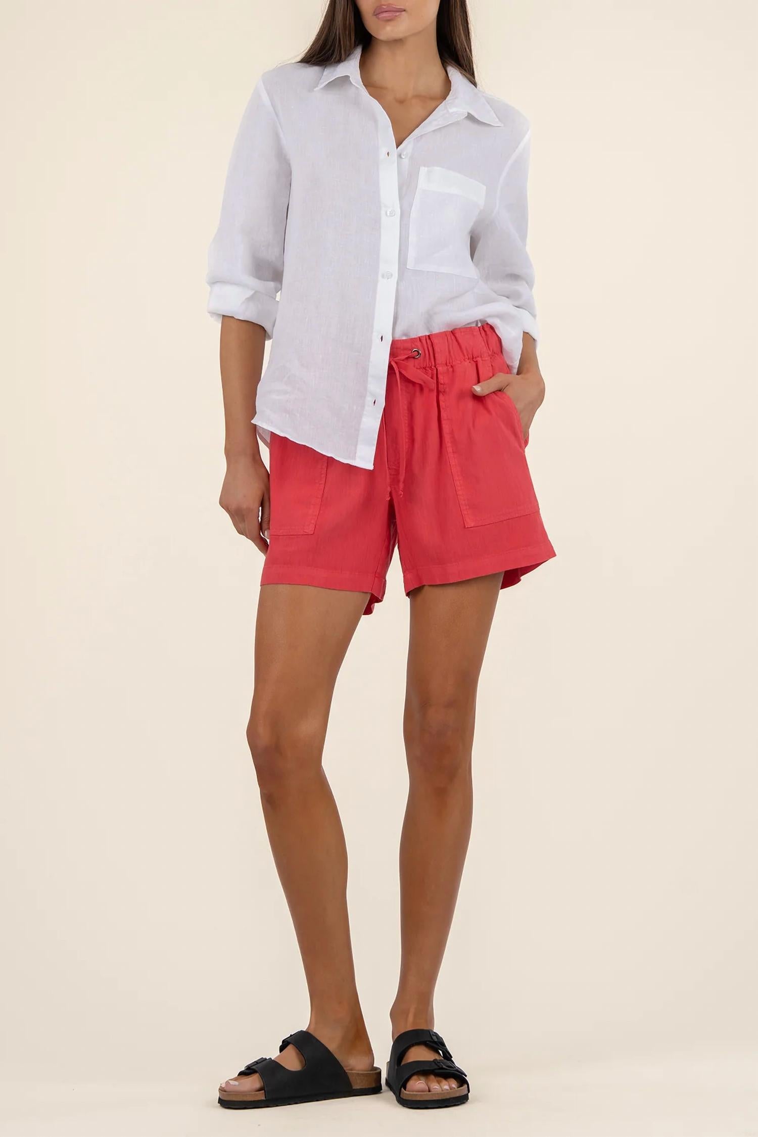 Kut From The Kloth - Katana High Rise Linen Drawstring Short