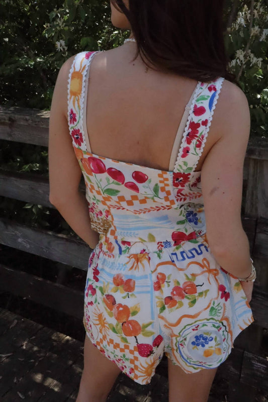 Dress Forum - Summer Picnic Print Shorts & Tank Top Set