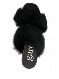 pedro garcia Women's Cissy Fur-trimmed Heeled Sandals in black suede churra - women's sandal - view 4